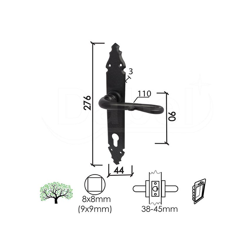 KVAKA ŠILD ZA VRATA MILICA CRNA (CILINDAR)