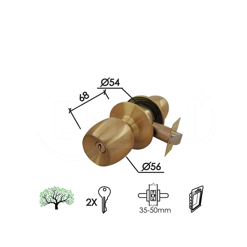 BRAVA SA ROZETOM KUGLA KUGLA B3000 MAT MS 60MM DBP0